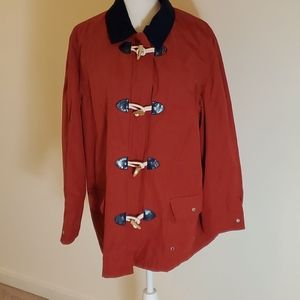 Alfred Dunner red and blue trench jacket